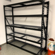 The wire shelving just sits in a channel between the bars, no screws required at all.